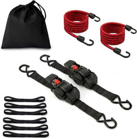 1" x 10' Auto Retractable Ratchet Straps - 1650lbs Heavy Duty
