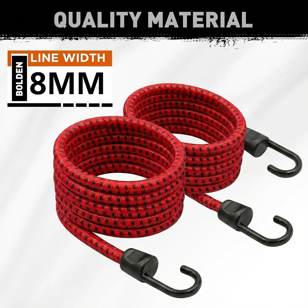40” Bungee Cords with Hooks - 8mm BOLDEN line width - BOODAA