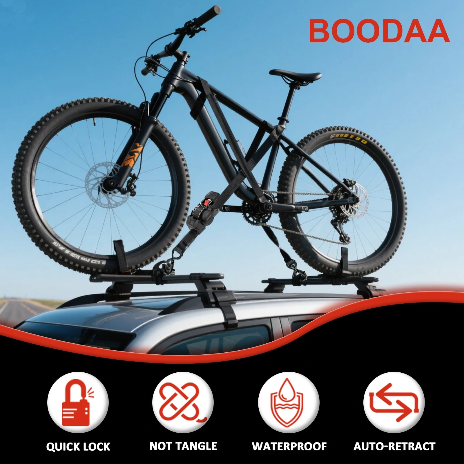 1" x 10' Retractable Ratchet Straps