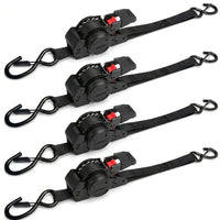 1" x 10' Auto Retractable Ratchet Straps - 1650lbs Heavy Duty